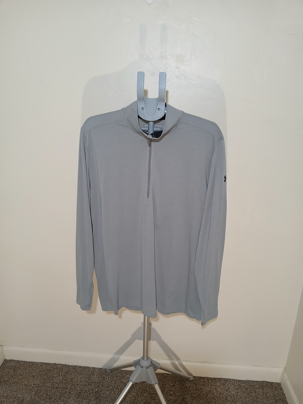 Under Armour Men's Light Gray Quarter-Zip Performance Long Sleeve Pullover 2XL